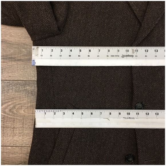 JOS A BANK Mens Tweed Overcoat Long Coat Jacket Wool Size 40S Casual Blazer - Picture 9 of 12